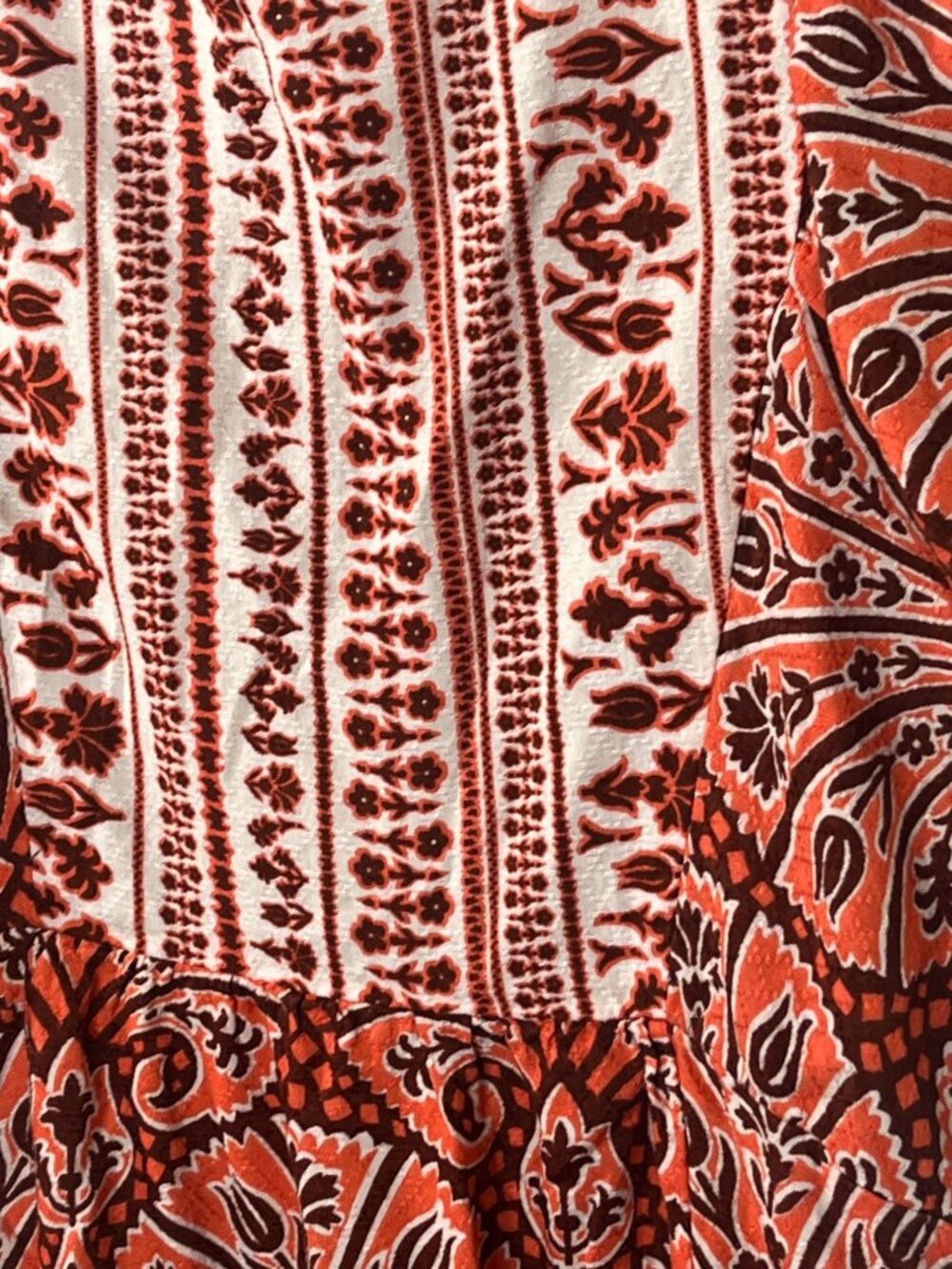 Knox Rose Dress XS Babydoll Boho Mini Rust Print - Picture 9 of 9